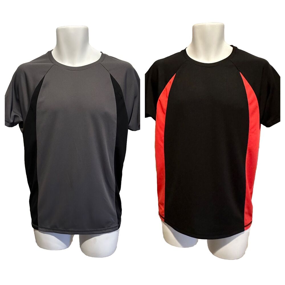 Bundle 2 Men's S American Eagle A87 Activewear T-Shirts Gray Black Short Sleeve